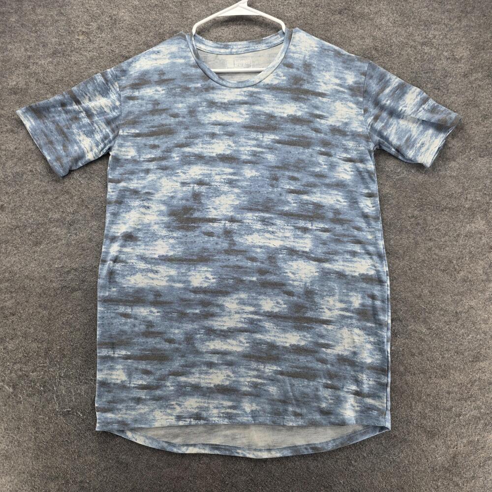 LuLaRoe T-Shirt Tunic Womens S Blue Striped Crew Neck Short Sleeve Casual